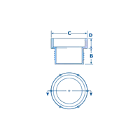Male inverted flare Fitting Attachment Plastic Bolt for Inverted Flared Threaded Fittings