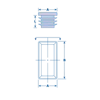 Floor protector for Metal chair legs Rectangular Furniture Leg Plug Caps