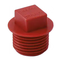 Polypropylene Flared Square Head Plugs for NPT Threads Square Head Flanged Plug for NTP Threads